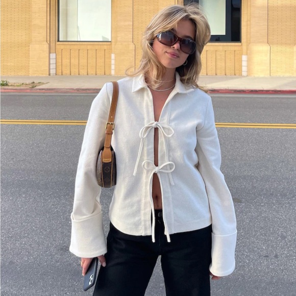 Djerf Avenue Tops - Djerf Avenue Occasion Top - Cream L